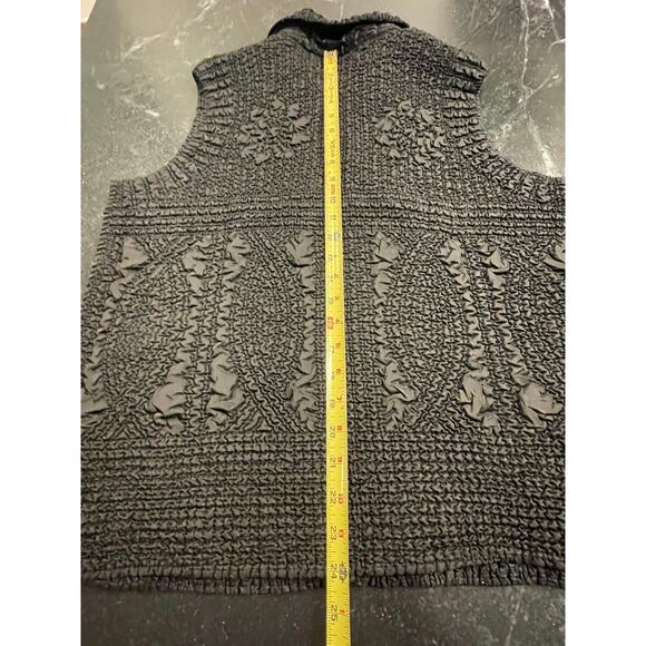 Jerry T Black ruched vest with rhinestone detail zipper XL - Picture 10 of 15
